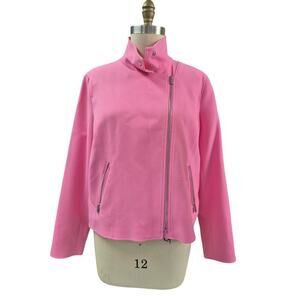 Carlisle Collection  Barbie Pink Poly blend Asymmetrical Zipper Jacket Sz 16